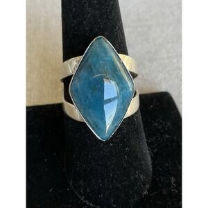 DRT Desert Rose Trading 925 Sterling Silver Blue Gemstone Ring Size 9 Vintage